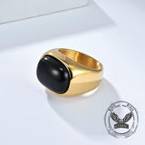 Simple Oval Tiger Eye Stone Stainless Steel Ring