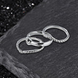 Simple Petal Stainless Steel Stacked Ring | Gthic.com