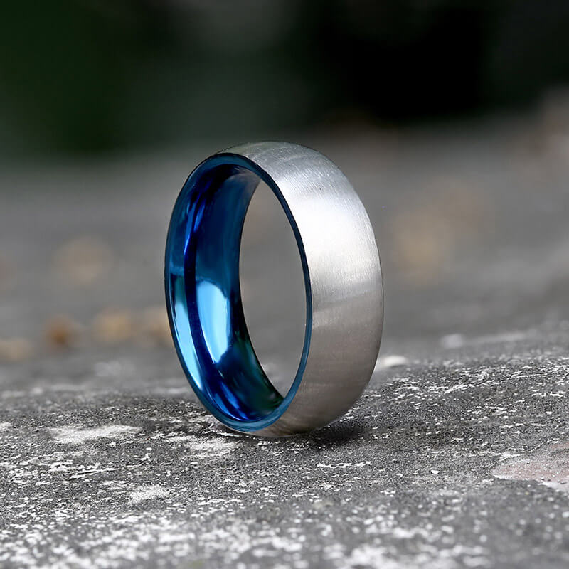 Simple Polished Titanium Couple Ring | Gthic.com