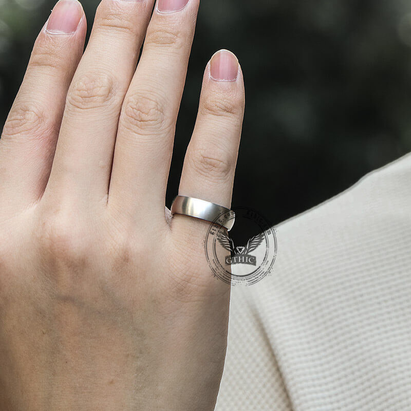 Simple Polished Titanium Couple Ring
