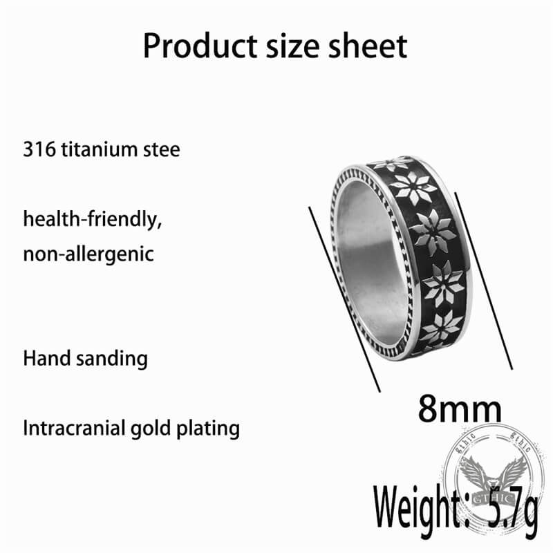 Simple Punk Rhombus Flower Stainless Steel Ring