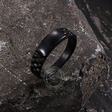 Simple Rectangular Drip Glue Stainless Steel Ring