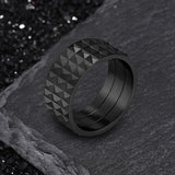 Simple Rhombus Pattern Stainless Steel Band Ring | Gthic.com