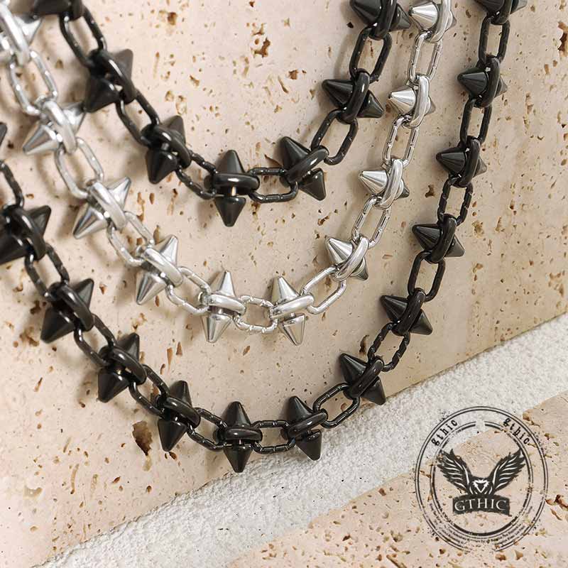 Simple Rhombus Stitching Stainless Steel Necklace