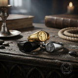 Simple Round Cross Pattern Stainless Steel Ring | Gthic.com