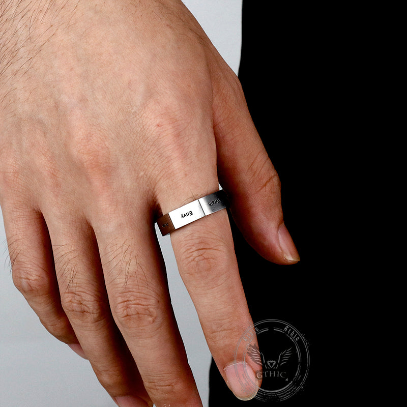 Simple Seven Sins Seven Virtues Stainless Steel Ring