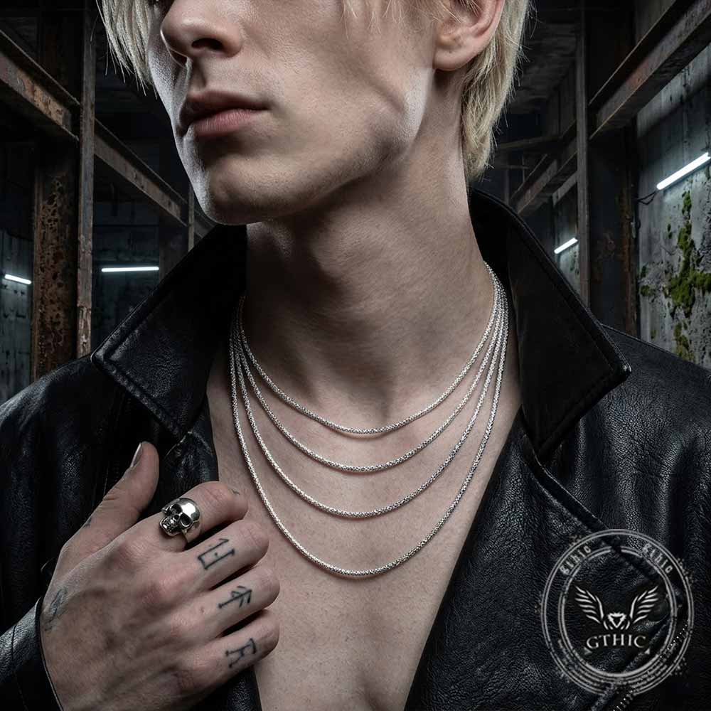 Simple Shimmering Stainless Steel Clavicle Necklace | Gthic.com