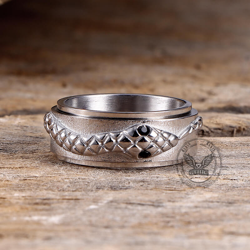 Simple Snake Entwine Stainless Steel Spinner Ring