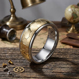 Simple Soccer Pattern Stainless Steel Spinner Ring