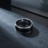 Simple Soccer Pattern Stainless Steel Spinner Ring