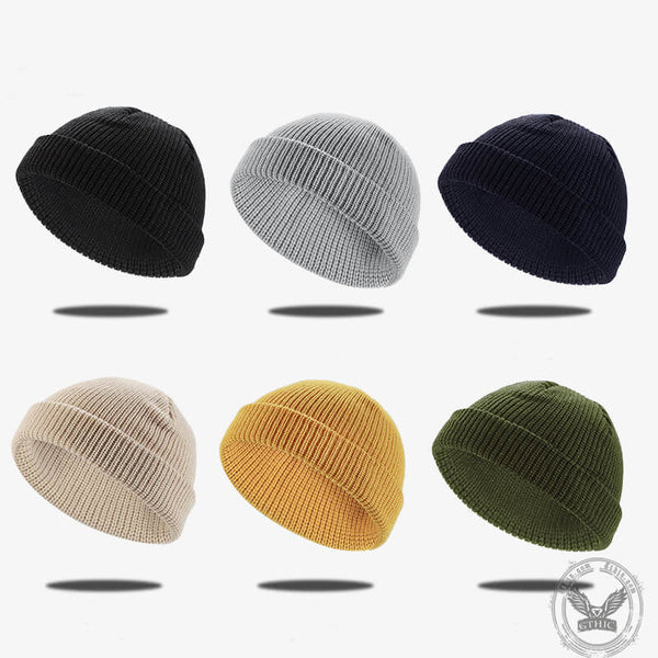 Simple Solid Color Cuffed Beanie Hat