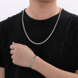 Simple Solid Color Jewelry Buckle Stainless Steel Necklace | Gthic.com