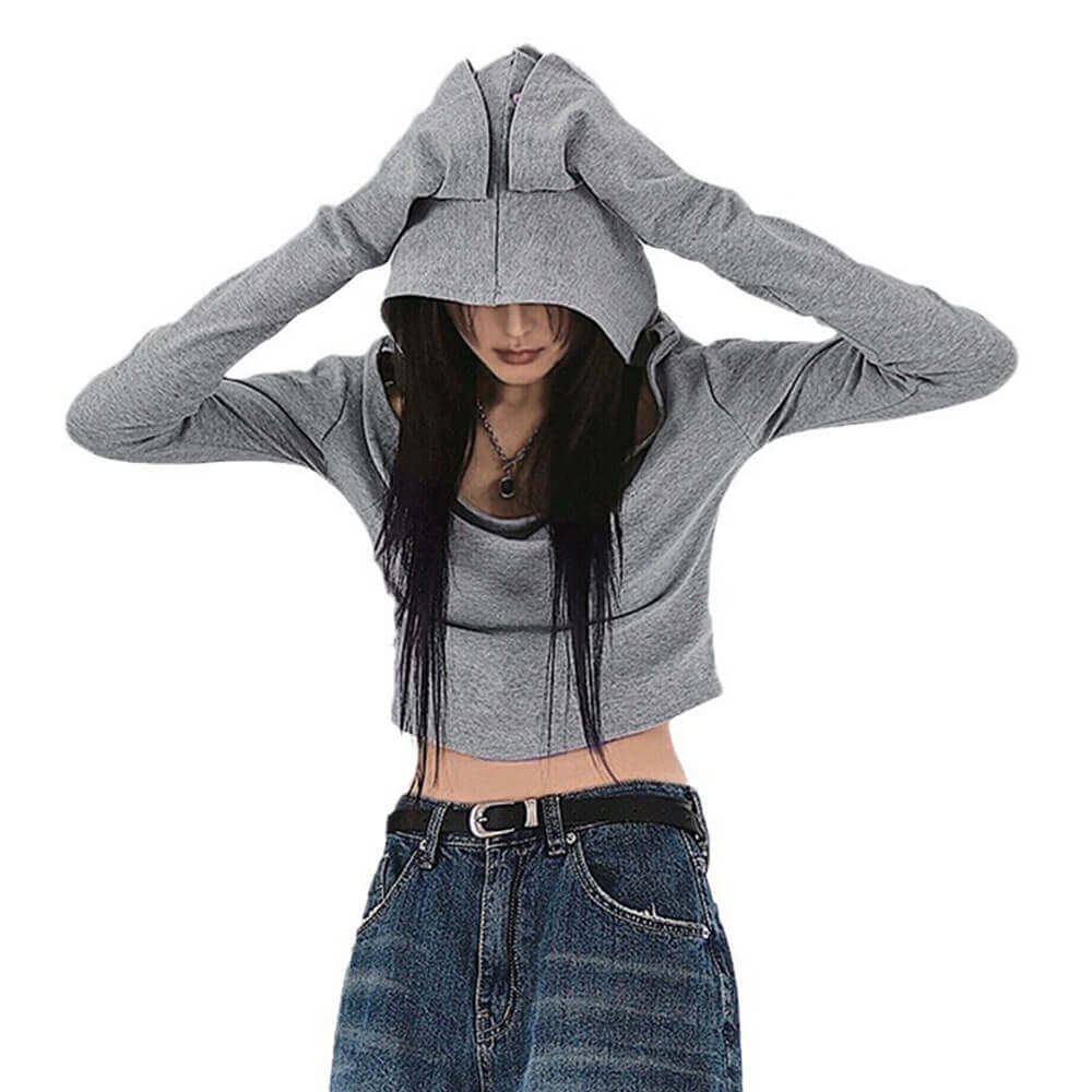 Simple Solid Color Off-The-Shoulder Knitted Hoodie