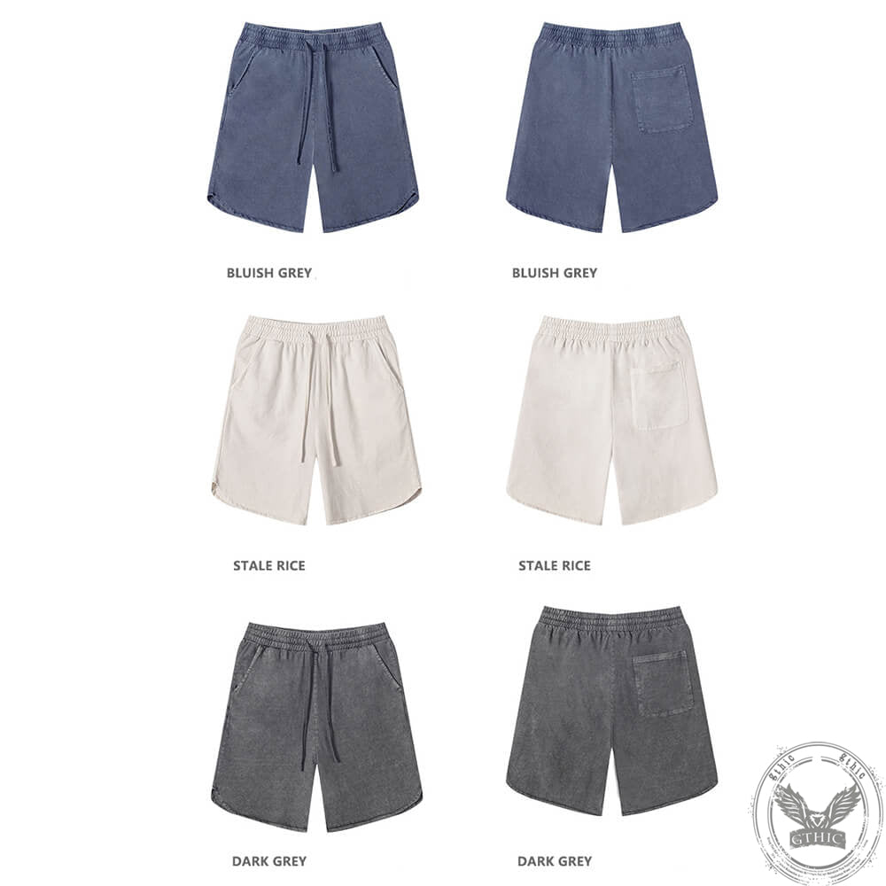 Simple Solid Color Strappy Pocket Shorts | Gthic.com