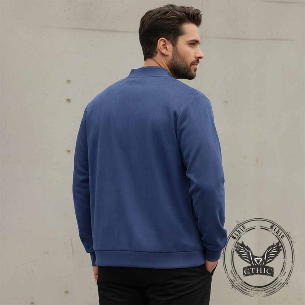 Simple Solid Color Suede Casual Zip-Up Jacket | Gthic.com