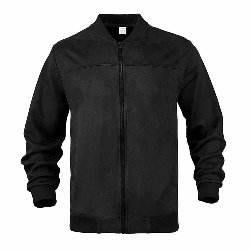 Simple Solid Color Suede Casual Zip-Up Jacket | Gthic.com