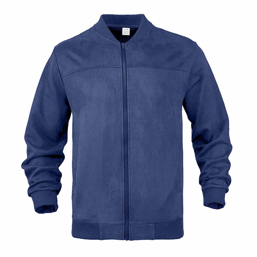 Simple Solid Color Suede Casual Zip-Up Jacket | Gthic.com