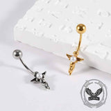 Simple Spider Web Angel Stainless Steel Belly Ring