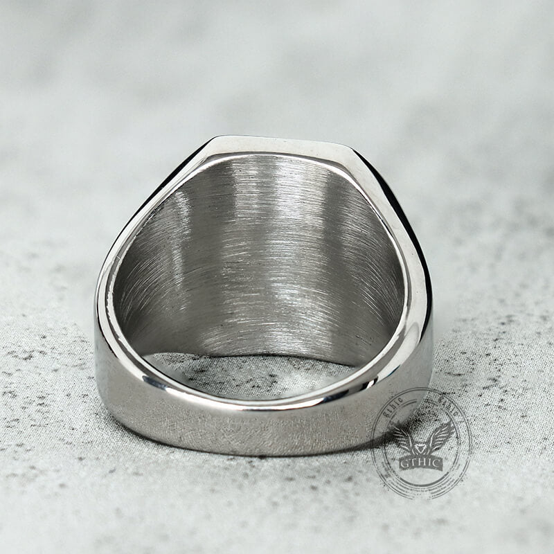 Simple Square Colorful Gemstone Stainless Steel Ring