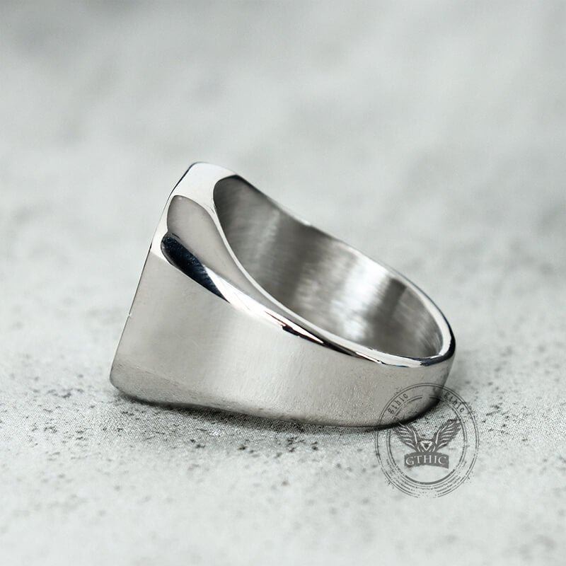 Simple Square Colorful Gemstone Stainless Steel Ring