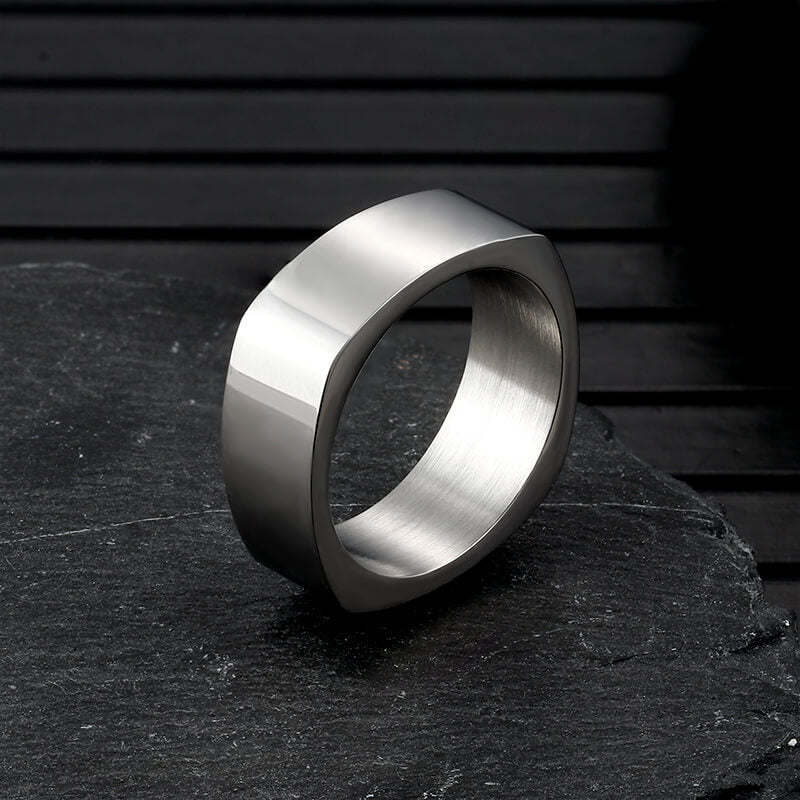 Simple Square Stainless Steel Ring