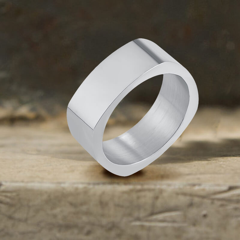 Simple Square Stainless Steel Ring