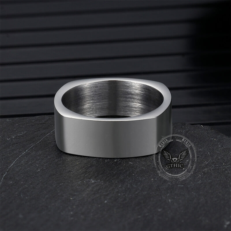 Steel Ring Square Simple Square Stainless Steel Ring – GTHIC