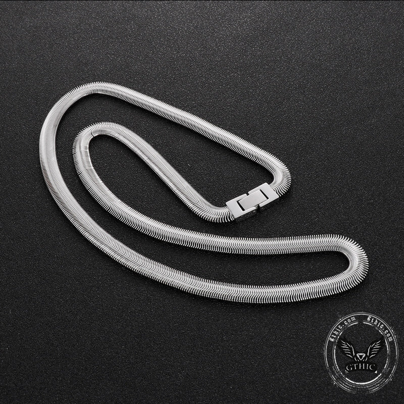Simple Stainless Steel Flat Snake Chain