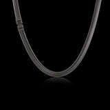 Simple Stainless Steel Flat Snake Chain 03 Black | Gthic.com