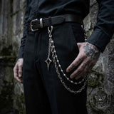 Simple Star Double-Layer Alloy Faux Pearl Pants Chain | Gthic.com