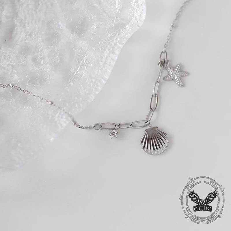 Simple Starfish Shell Stainless Steel Necklace