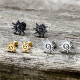 Simple Sun Pattern Stainless Steel Stud Earrings | Gthic.com