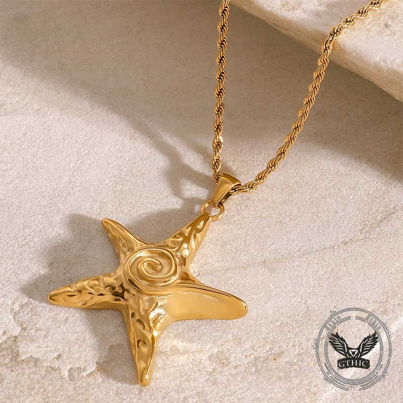 Simple Swirl Starfish Stainless Steel Necklace