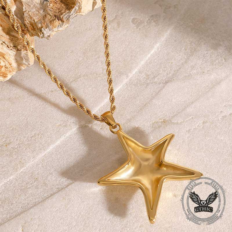 Simple Swirl Starfish Stainless Steel Necklace