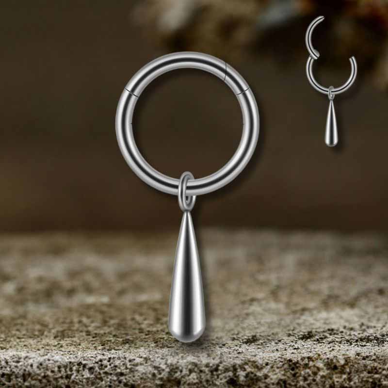 Simple Teardrop Tapered G23 Titanium Piercing Earrings