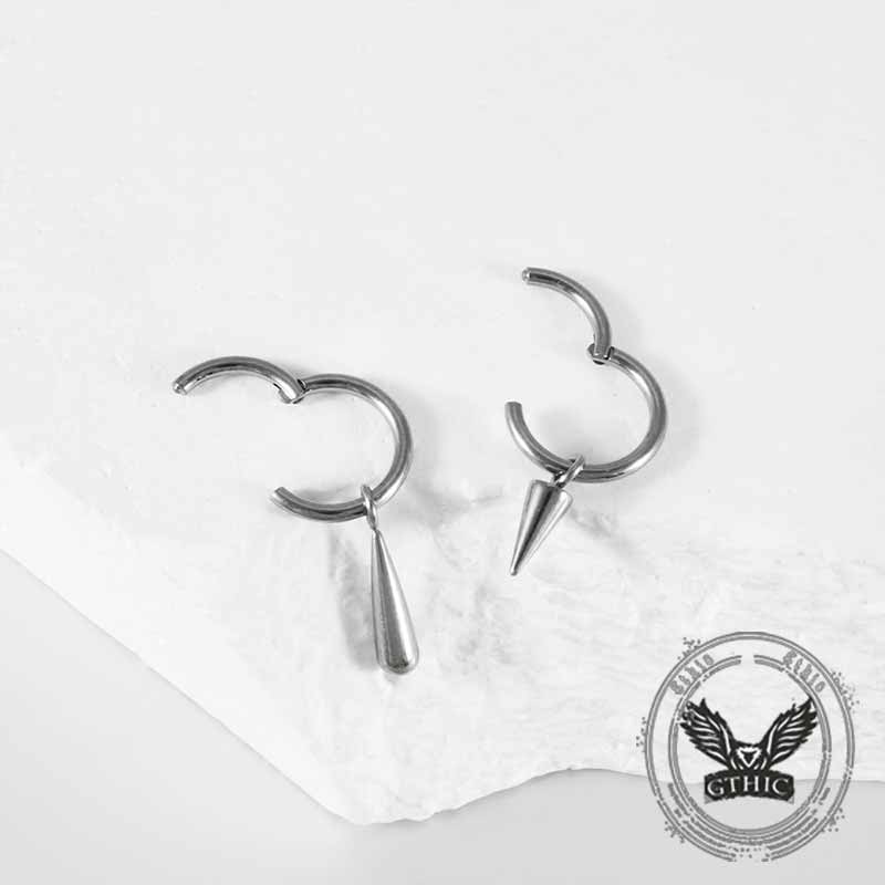 Simple Teardrop Tapered G23 Titanium Piercing Earrings