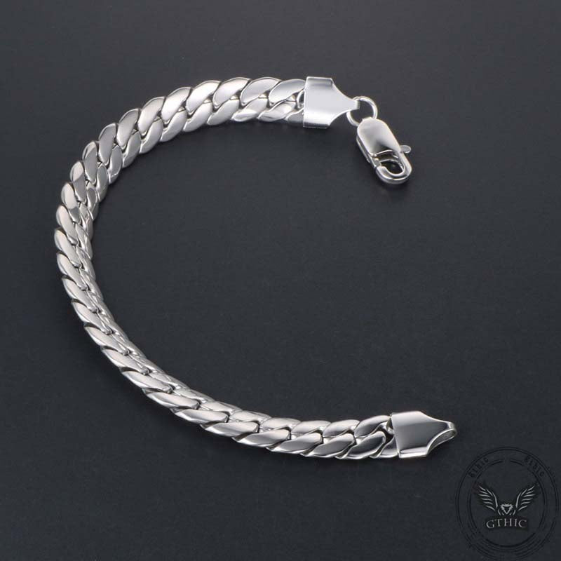 Simple Thin Cuban Chain Stainless Steel Bracelet | Gthic.com