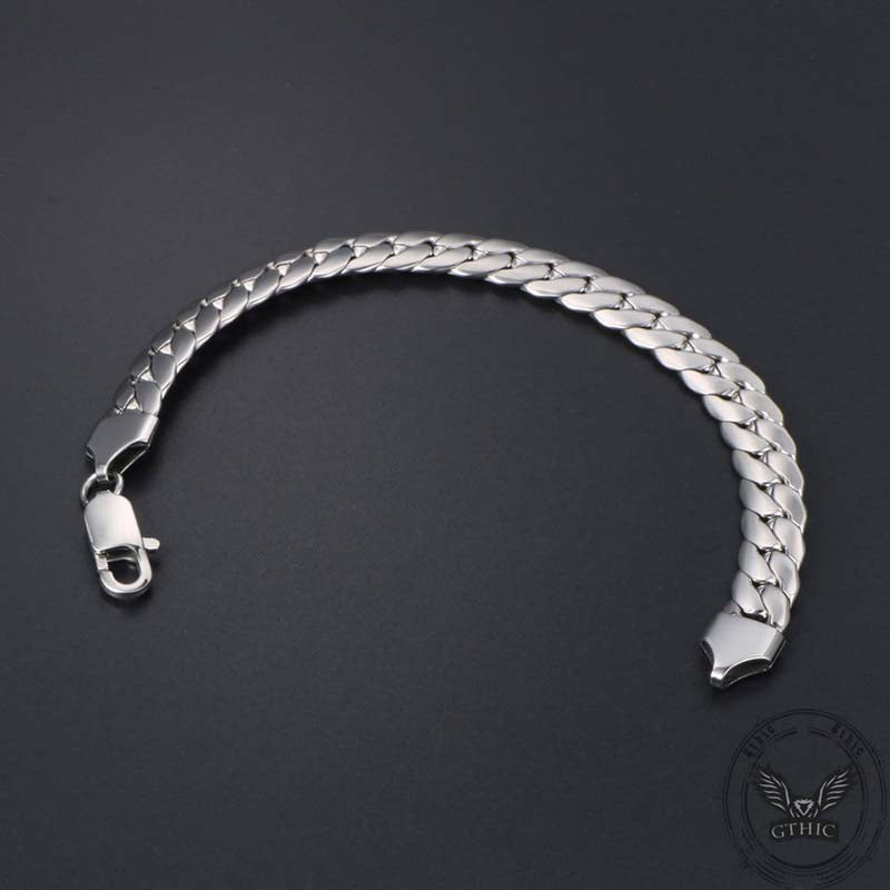 Simple Thin Cuban Chain Stainless Steel Bracelet | Gthic.com