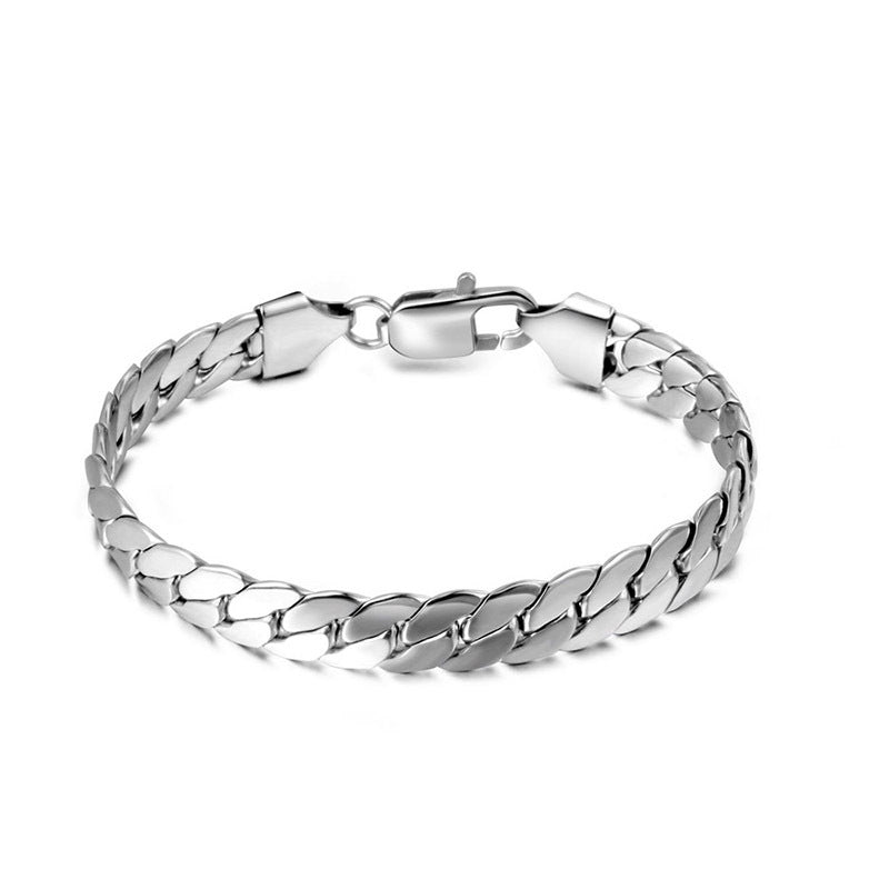 Simple Thin Cuban Chain Stainless Steel Bracelet | Gthic.com