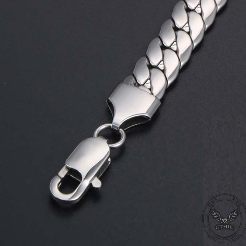 Simple Thin Cuban Chain Stainless Steel Bracelet | Gthic.com