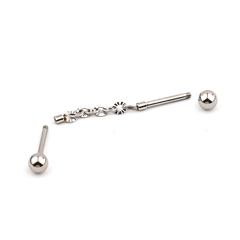 Simple Thread Chain Stainless Steel Industrial Piercing | Gthic.com