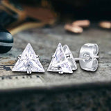 Simple Triangle Zircon Inlaid Stainless Steel Earrings