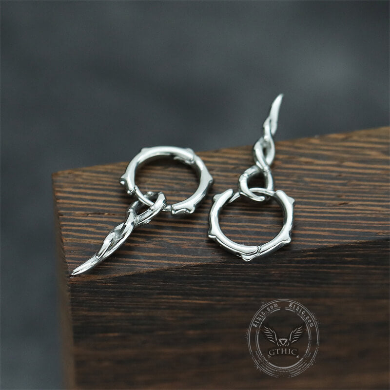 Simple Twist Rope Stainless Steel Hoop Earrings