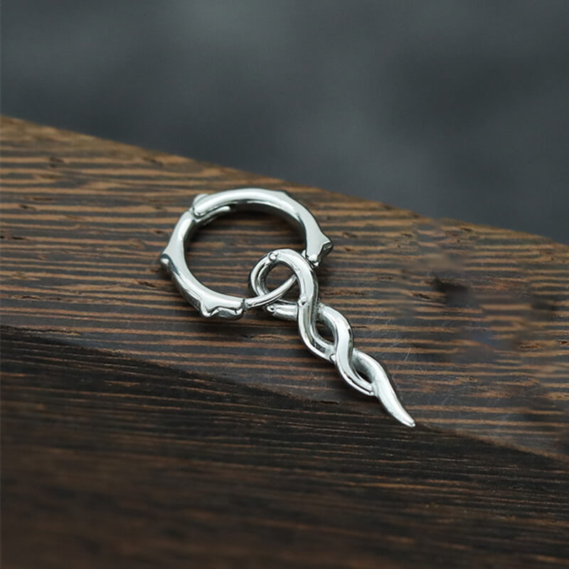 Simple Twist Rope Stainless Steel Hoop Earrings | Gthic.com