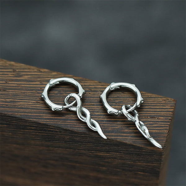 Simple Twist Rope Stainless Steel Hoop Earrings | Gthic.com