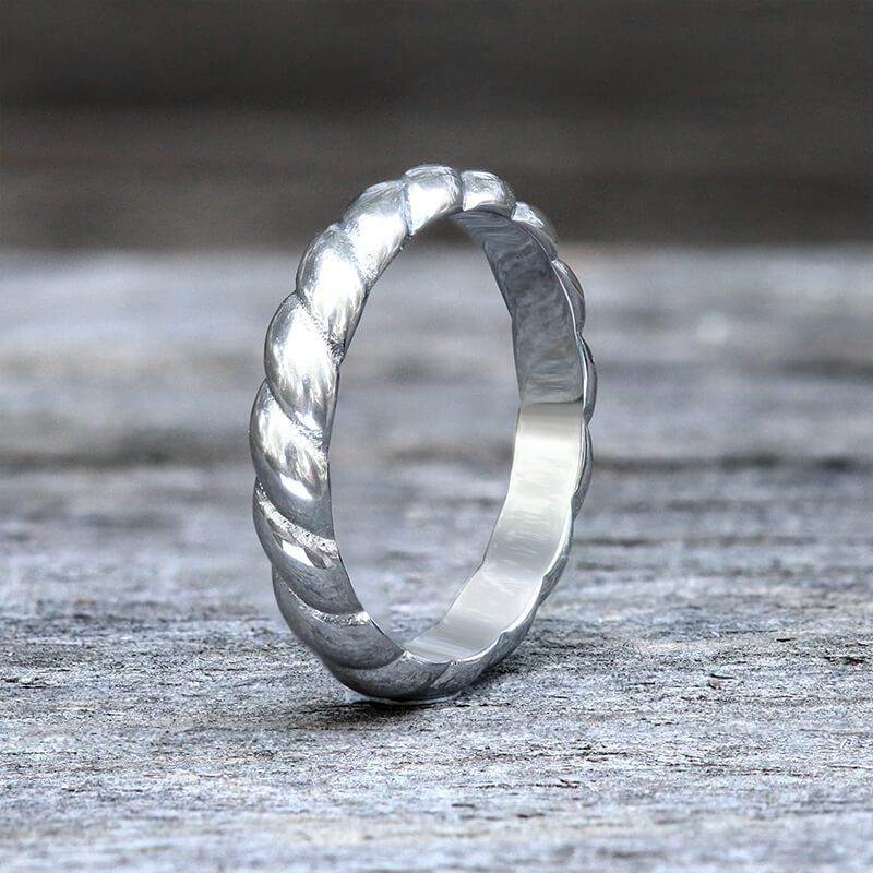 Simple Twist Stainless Steel Ring | Gthic.com