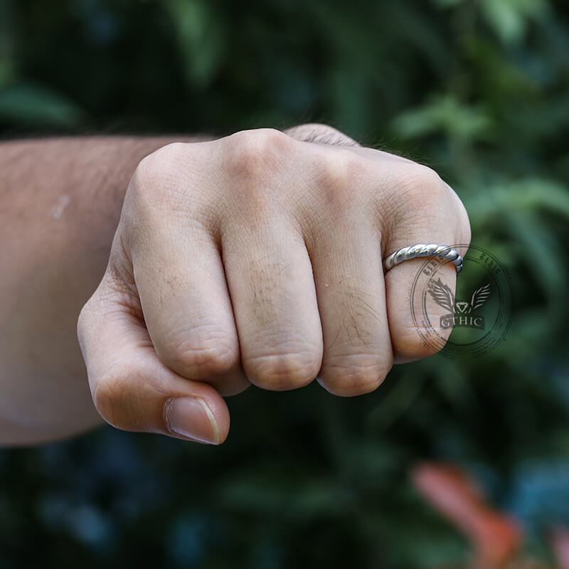 Simple Twist Stainless Steel Ring