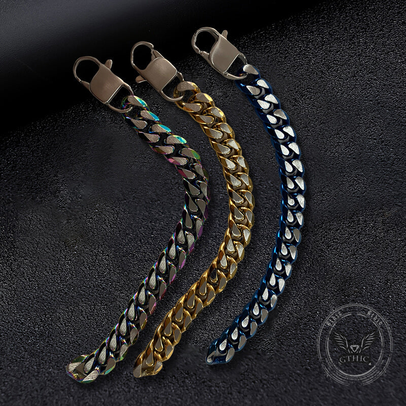 Simple Two-tone Cuban Link Stainless Steel Bracelet