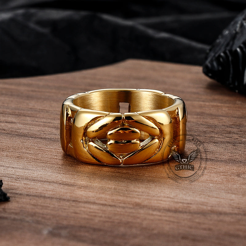 Simple V-shaped Emperor Chain Couple Stainless Steel Ring