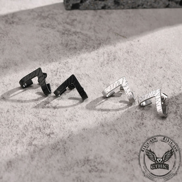 Simple V-shaped Stainless Steel Earrings | Gthic.com